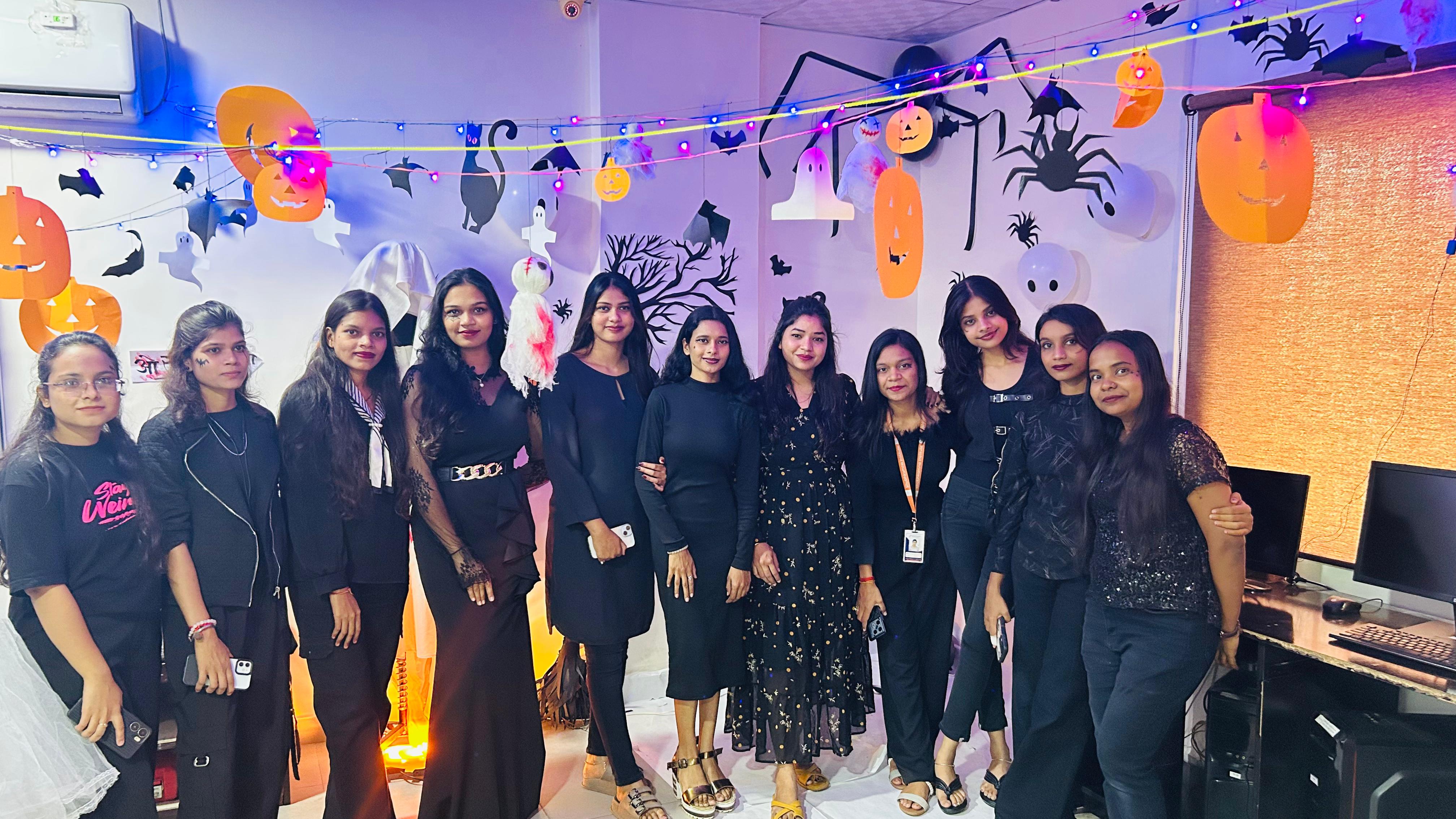 Shubhkamna Institute Halloween Celebration Girls Group at Raipur Campus