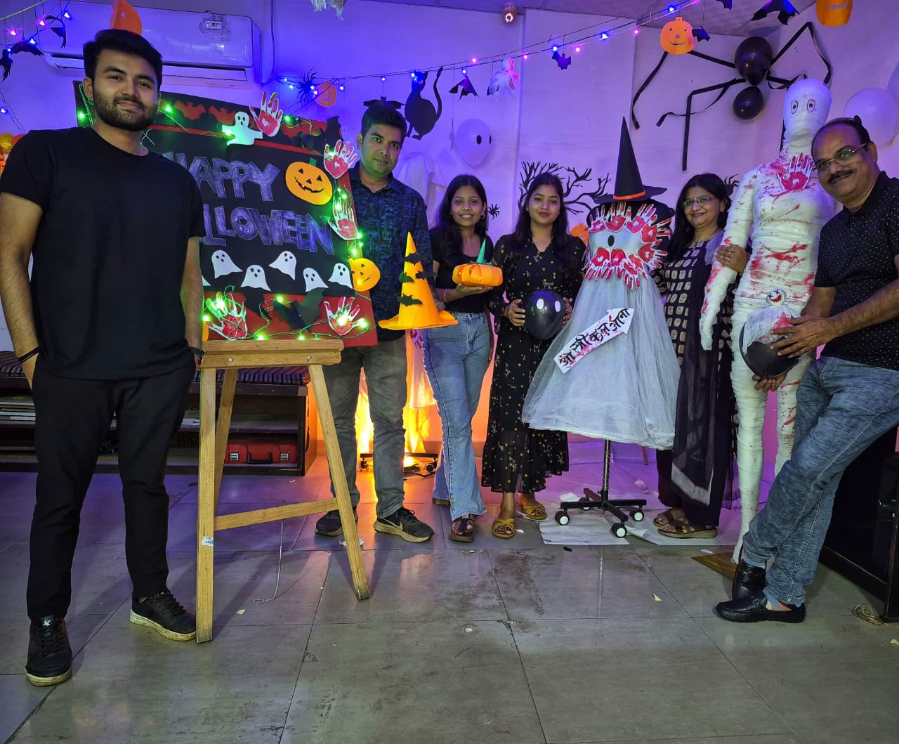 Shubhkamna Institute Team Photo from Halloween Celebration in Raipur Campus